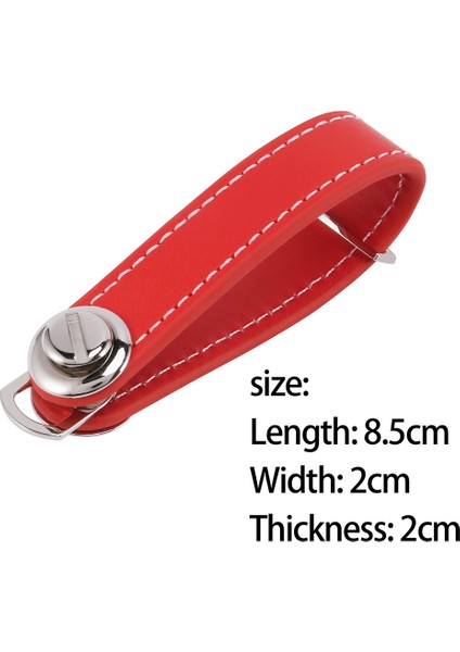 2x Fashion Car Key Pouch Bag Case Wallet Holder Chain Key Wallet Ring Pocket Key Organizer Smart Leather Keychain Red (Yurt Dışından)