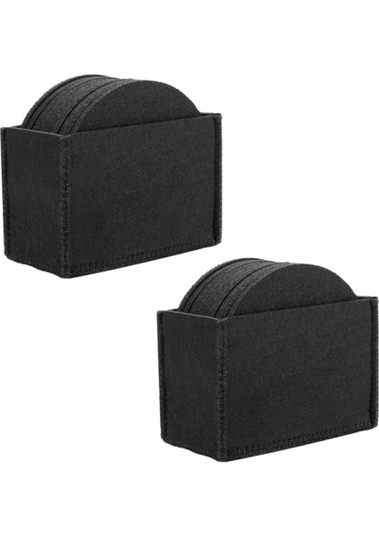 Round Felt Coaster Cup Mat Pad Storage Box For Bowl Mug Glass Plate Placemats Drink Accessories Coaster 20PCS (Yurt Dışından)