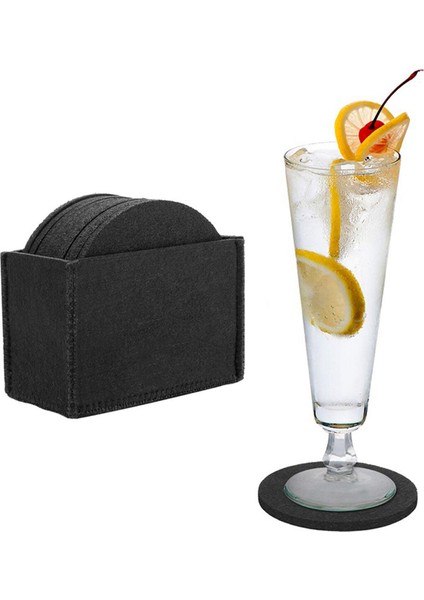Round Felt Coaster Cup Mat Pad Storage Box For Bowl Mug Glass Plate Placemats Drink Accessories Coaster 20PCS (Yurt Dışından) modelleri