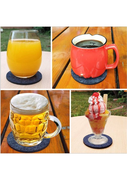 Round Felt Coaster Cup Mat Pad Storage Box For Bowl Mug Glass Plate Placemats Drink Accessories Coaster 20PCS (Yurt Dışından) indirimleri