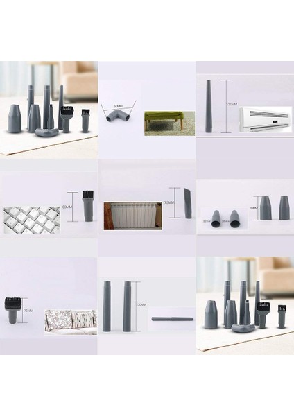 9pcs Mini Vacuum Attachment Accessories Parts Set Fits Most Vacuum Cleaners (Yurt Dışından) modelleri