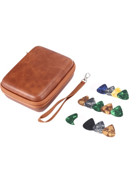 Akustik, Klasik, Elektrik, Bas Gitar Için Tüm Kalınlıkta 0,75 mm ile 15PCS Gitar Seçtikleri Saklama Çantası Ile, Kahverengi (Yurt Dışından)