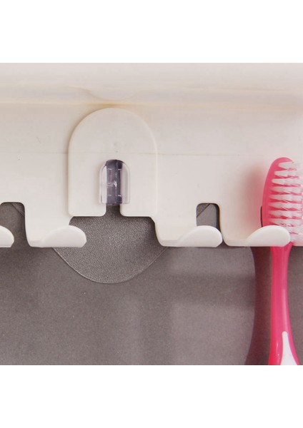 3x Diş Fırçası Tutucu Duvara Montaj Sihirli Etiket Banyo Aile Diş Fırçası Seti Duvar Standı Diş Macunu Yerleştirilen Tutucu (Yurt Dışından) fırsatları