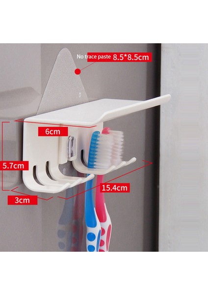3x Diş Fırçası Tutucu Duvara Montaj Sihirli Etiket Banyo Aile Diş Fırçası Seti Duvar Standı Diş Macunu Yerleştirilen Tutucu (Yurt Dışından) indirimleri