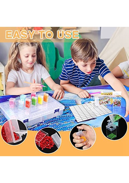 Boncuklu Saklama Kutusu Dıy Elmas Boyama Elmas 56-Izgara Nail Art Saklama Kutusu (Yurt Dışından) indirimleri