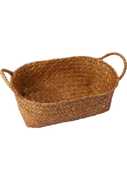 3x Hasır Dokuma Depolama Sepeti Mutfak El Yapımı Meyve Tabağı Rattan Piknik Gıda Ekmek Kutusu Orta (Yurt Dışından)