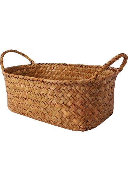 3x Hasır Dokuma Depolama Sepeti Mutfak El Yapımı Meyve Tabağı Rattan Piknik Gıda Ekmek Kutusu Orta (Yurt Dışından)