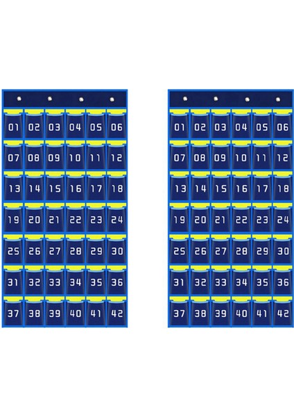 2x 42 Numaralı Cepler Grafik Cep Telefonu Asılı Organizatör Asılı Saklama Çantası Sınıf Hesap Makinesi Telefon Tutucular (Yurt Dışından)