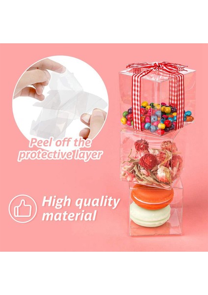 Hediyeler Için 100 Adet Şeffaf Plastik Kutular Pvc Ambalaj Kutusu Hediye Paketleme Şeffaf Şeker Kutusu Düğün Hediye Kutuları Şekeri (Yurt Dışından) indirimleri