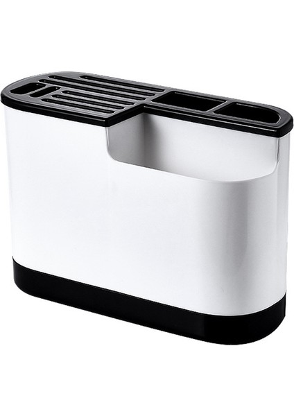 Çok Fonksiyonlu Bıçak Rafı Depolama Rafı Bıçak Çatal Kaşık Rafı Kesme Tahtası Çatal Sofra Takımı Depolama Siyah (Yurt Dışından)