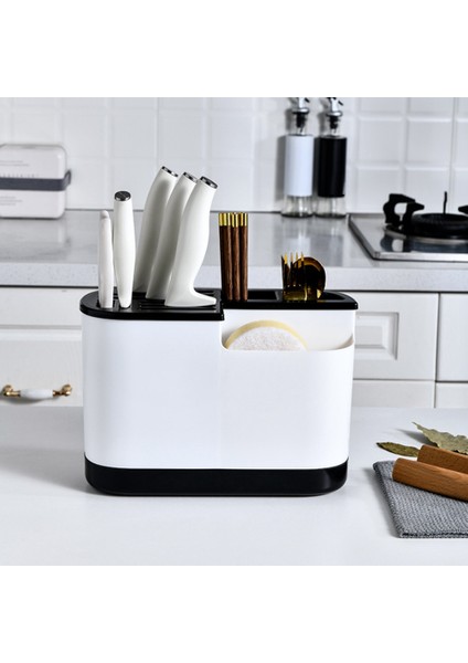 Çok Fonksiyonlu Bıçak Rafı Depolama Rafı Bıçak Çatal Kaşık Rafı Kesme Tahtası Çatal Sofra Takımı Depolama Siyah (Yurt Dışından) modelleri