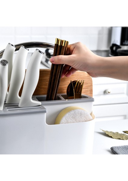 Çok Fonksiyonlu Bıçak Rafı Depolama Rafı Bıçak Çatal Kaşık Rafı Kesme Tahtası Çatal Sofra Takımı Depolama Siyah (Yurt Dışından) fırsatları