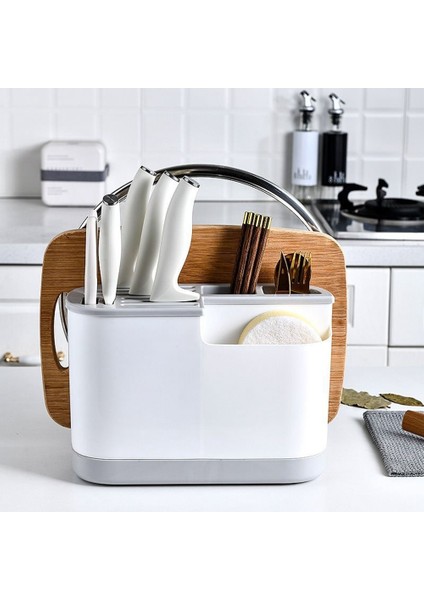 Çok Fonksiyonlu Bıçak Rafı Depolama Rafı Bıçak Çatal Kaşık Rafı Kesme Tahtası Çatal Sofra Takımı Depolama Siyah (Yurt Dışından) indirimleri