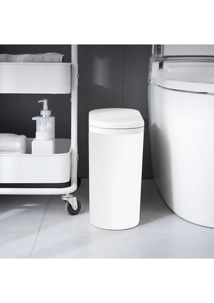 2x Plastik Dar Tip Mutfak Çöp Tenekesi Tuvalet Pres Tipi Çöp Kutusu Çöp Kovası Banyo Çöp Kutusu Sepeti Beyaz (Yurt Dışından) fiyatları