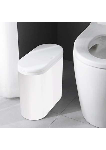 2x Plastik Dar Tip Mutfak Çöp Tenekesi Tuvalet Pres Tipi Çöp Kutusu Çöp Kovası Banyo Çöp Kutusu Sepeti Beyaz (Yurt Dışından) modelleri