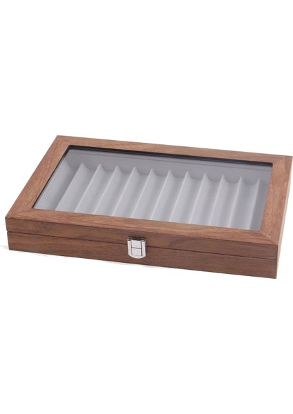 12 Grid Walnut Pen Storage Holder Pen Case Wear-Display Student Gift Anti Dust- Fountain Box Pen-Collection (Yurt Dışından)