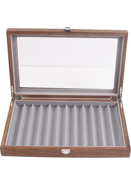 12 Grid Walnut Pen Storage Holder Pen Case Wear-Display Student Gift Anti Dust- Fountain Box Pen-Collection (Yurt Dışından) fırsatları