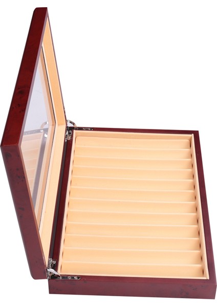 12 Slots Wood Pen Display Box Pen Fountain Storage Box Wood Showcase Organizer (Yurt Dışından)