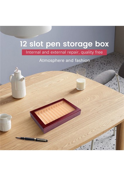 12 Slots Wood Pen Display Box Pen Fountain Storage Box Wood Showcase Organizer (Yurt Dışından) indirimleri