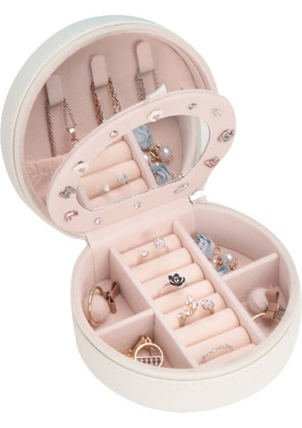 Taşınabilir Mücevher Kutusu Mücevher Saklama Kutusu Mücevher Kutusu Küpe Saklama Kutusu Küpe Küçük Narin Kutu Beyaz (Yurt Dışından)