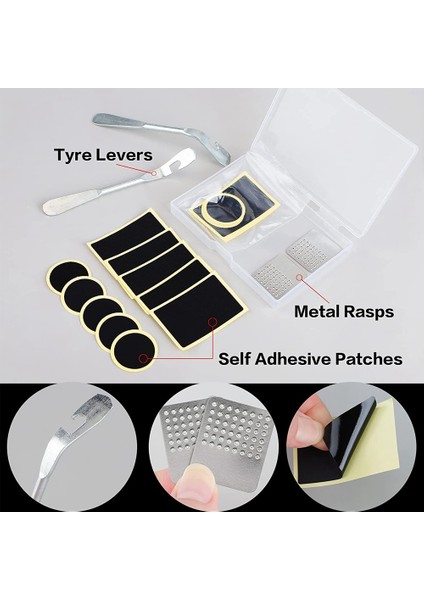 Bisiklet Lastiği Tamir Takımı Bisiklet Lastik Yaması, Demir Lastik Kaşık Hiçbir Tutkal Kendinden Yapışkanlı Yama ile Metal Dosya Bisiklet Için (Yurt Dışından) fırsatları