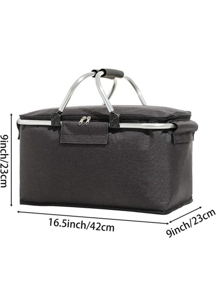 Yalıtımlı Piknik Sepeti Taşınabilir Katlanır Öğle Yemeği Çantası Kamp, Yürüyüş, Vb Için Kulplu Büyük Su Geçirmez Yalıtım Kutusu (Yurt Dışından) fiyatları