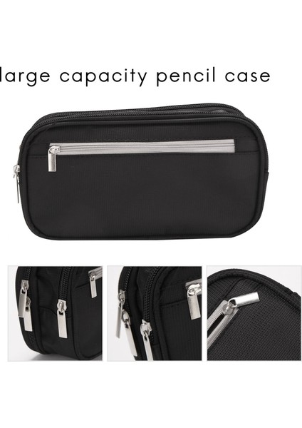 Pencil Case, Capacity Pencil Cases Pen Bag Pouch Holder Travel Cosmetic Make Up Bag Pouch Cable Bag Pouch With Multi Compartments For School Students Office Adults, Black (Yurt Dışından) modelleri