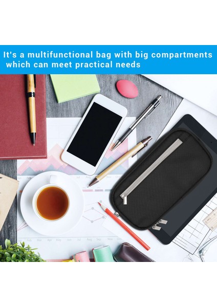 Pencil Case, Capacity Pencil Cases Pen Bag Pouch Holder Travel Cosmetic Make Up Bag Pouch Cable Bag Pouch With Multi Compartments For School Students Office Adults, Black (Yurt Dışından) fırsatları