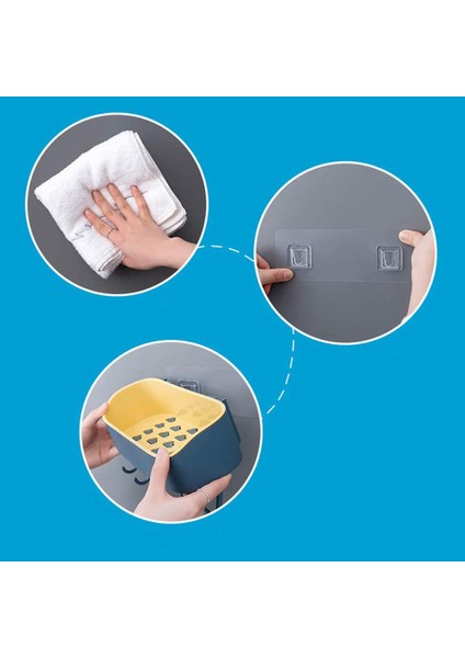 Banyo, Mutfak ve Yatak Odasına Uygun, Güçlü Yapışkanlı Plastik Ürünlerle Deliksiz Duvara Asılan Çift Katmanlı (Yurt Dışından) fırsatları