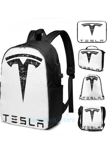 Kozmetik Çantası Komik Grafik Baskı Tesla USB Şarj Sırt Çantası Erkek Okul Çantaları Kadın Çantası Seyahat Laptop Çantası (Yurt Dışından) fiyatları