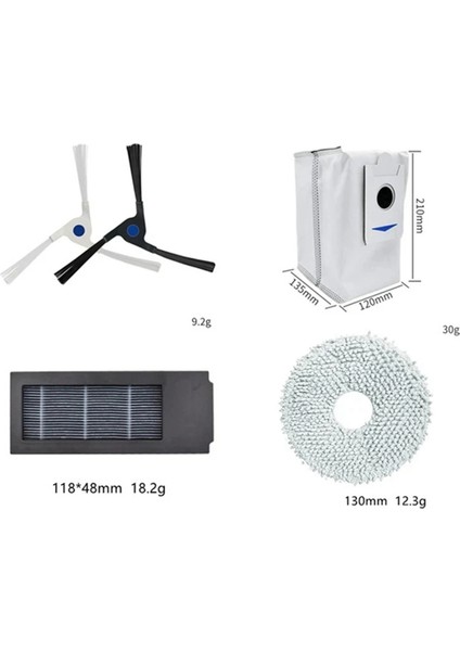 For Deebot X2 / X2 Omni / X2 Pro Robot Vacuum Cleaner Side Brush Hepa Filter Dust Bag Mop Cloths Accessories (Yurt Dışından)