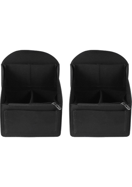 2x Felt Backpack Insert Organizer Storage Bag Universal Bag In Bag Men Women Shoulder Tote Bags Handbag(Black) (Yurt Dışından)