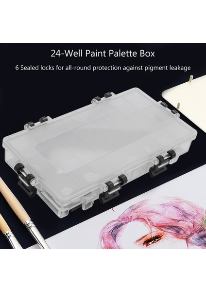 24-Well Airtight Leak Watercolor Paint Palette Box For Watercolors Half Pans, Acrylic, Gouache And Oil Paint (Yurt Dışından) fiyatları