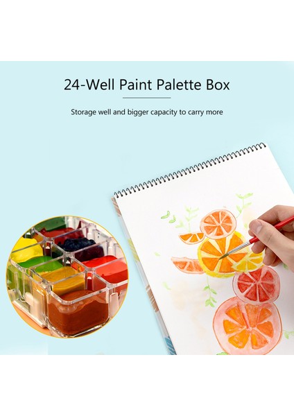 24-Well Airtight Leak Watercolor Paint Palette Box For Watercolors Half Pans, Acrylic, Gouache And Oil Paint (Yurt Dışından) fırsatları