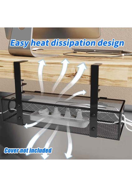 Under Desk Cable Management Box Tray Under Desk Wire Management Box Clamp Under Table Cord Management Organizer (Yurt Dışından)