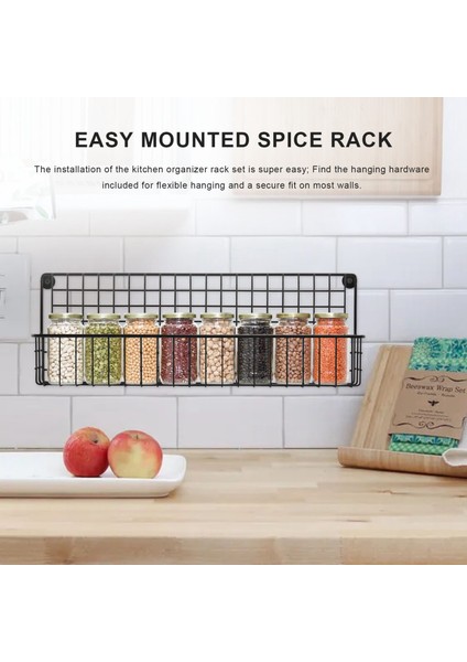 4 Paket Estetik Çiftlik Evi Baharat Rafları Duvara Montaj Yerden Tasarruf ve Kurulumu Kolay Asılı Raflar Baharat Organizatör (Yurt Dışından) fiyatları