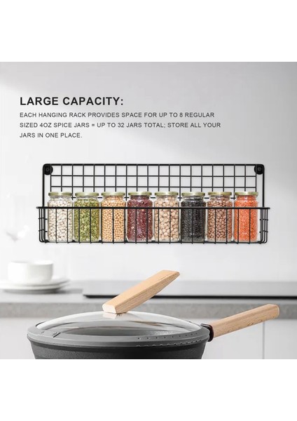 4 Paket Estetik Çiftlik Evi Baharat Rafları Duvara Montaj Yerden Tasarruf ve Kurulumu Kolay Asılı Raflar Baharat Organizatör (Yurt Dışından) fırsatları