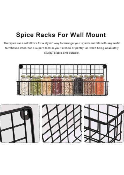 4 Paket Estetik Çiftlik Evi Baharat Rafları Duvara Montaj Yerden Tasarruf ve Kurulumu Kolay Asılı Raflar Baharat Organizatör (Yurt Dışından) indirimleri