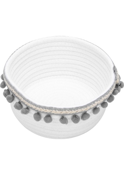 Top Pamuk Halat Dokuma Depolama Sepeti Masaüstü Kozmetik Depolama Sepeti Iskandinav Tarzı Enkaz Saklama Kutusu Gri (Yurt Dışından) fiyatları