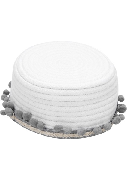 Top Pamuk Halat Dokuma Depolama Sepeti Masaüstü Kozmetik Depolama Sepeti Iskandinav Tarzı Enkaz Saklama Kutusu Gri (Yurt Dışından) fırsatları