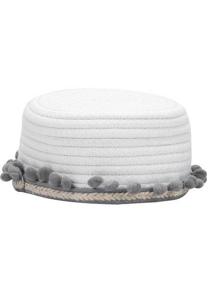 Top Pamuk Halat Dokuma Depolama Sepeti Masaüstü Kozmetik Depolama Sepeti Iskandinav Tarzı Enkaz Saklama Kutusu Gri (Yurt Dışından) indirimleri