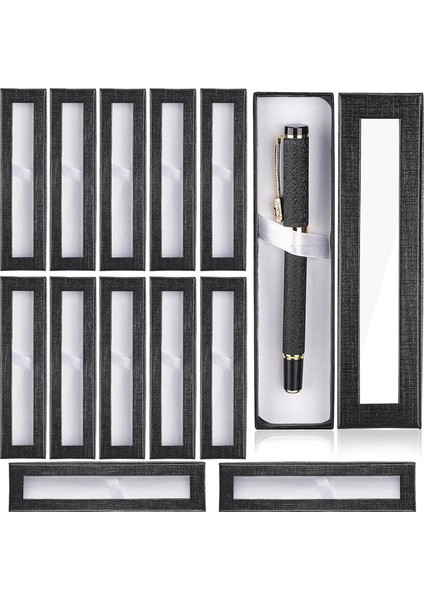 12PCS Empty Pen Gift Box With Clear Lid, Cardboard Pen Case, Pen Packaging Box For Pencil Ballpoint Fountain Pen Jewelry (Yurt Dışından)