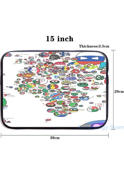 Laptop Çantası 15 Komik Grafik Baskı Polonyatopu Countryball Dünya Haritası USB Şarj Sırt Çantası Erkekler Okul Çantaları Kadın Çantası Seyahat Laptop Çantası (Yurt Dışından) fırsatları