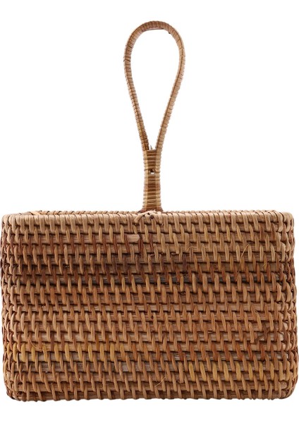 El Dokuma Hasır Hasır Depolama Sepeti Taşınabilir Dört Bölmeli Sınıflandırma Depolama Meyve Sepeti Ev Depolama C (Yurt Dışından)