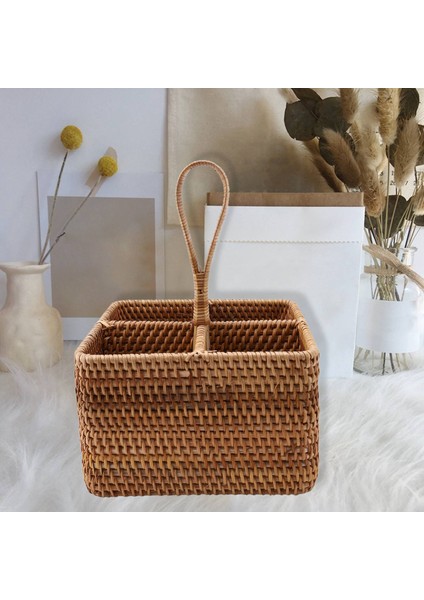 El Dokuma Hasır Hasır Depolama Sepeti Taşınabilir Dört Bölmeli Sınıflandırma Depolama Meyve Sepeti Ev Depolama C (Yurt Dışından) fiyatları