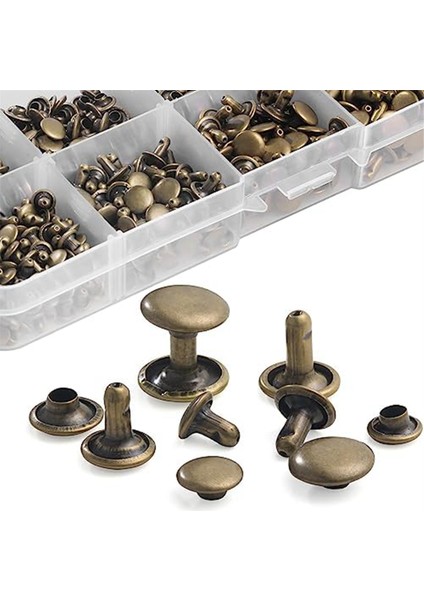 340 Takım Deri Perçin Seti Perçinler Deri Çift Şapka Perçinler Giysi Kumaşı Tamir Için Giysi Ayakkabı Çanta Kemerler A (Yurt Dışından) indirimleri