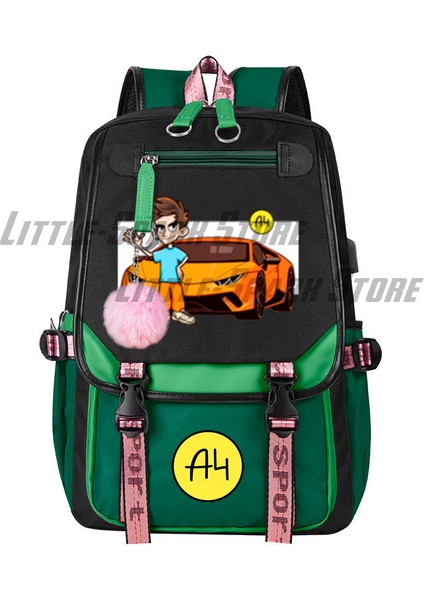 Stil - 11 29X16X46(CM) Merch A4 Lamba Çocuk Öğrenciler Okul Çantası USB Şarj Çocuk Sırt Çantası Yüksek Kaliteli Erkek Kız Gençler Okul Çantası Dizüstü Omuz Çantası (Yurt Dışından)