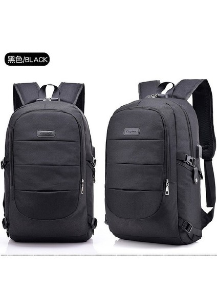 Siyah 29X14X49 cm Iş USB Şarj Erkek Sırt Çantası Büyük Kapasiteli Laptop Çantası Çok Fonksiyonlu Öğrenci Okul Çantası Anti-Hırsızlık Adam Seyahat (Yurt Dışından)