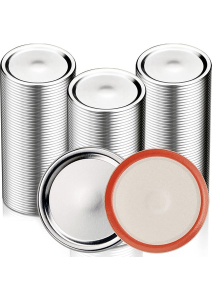 Mason Kavanozları Için Ağız Konserve Kapakları Bölünmüş Tip Kavanoz Kapakları Silikon Contalı Sızdırmaz ve Güvenli Konserve KAPAKLARI-150 Pcs (Yurt Dışından)
