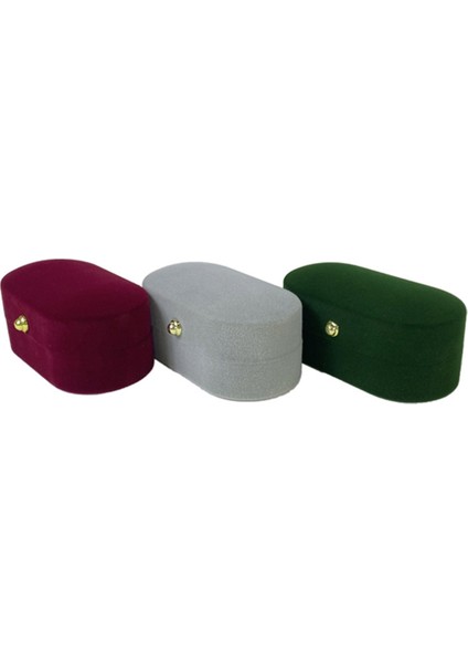 Nişan Takı Ekranı Için Eşleşen Iki Parçalı Paketleyici ile Lüks Kadife Oval Şekil Kırmızı Yüzük Mücevher Kutusu, Kırmızı (Yurt Dışından) modelleri